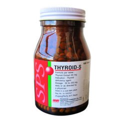 Thyroid-S 60 mg. by SPS Natural Desiccated Thyroid from Thailand 500 Tablets