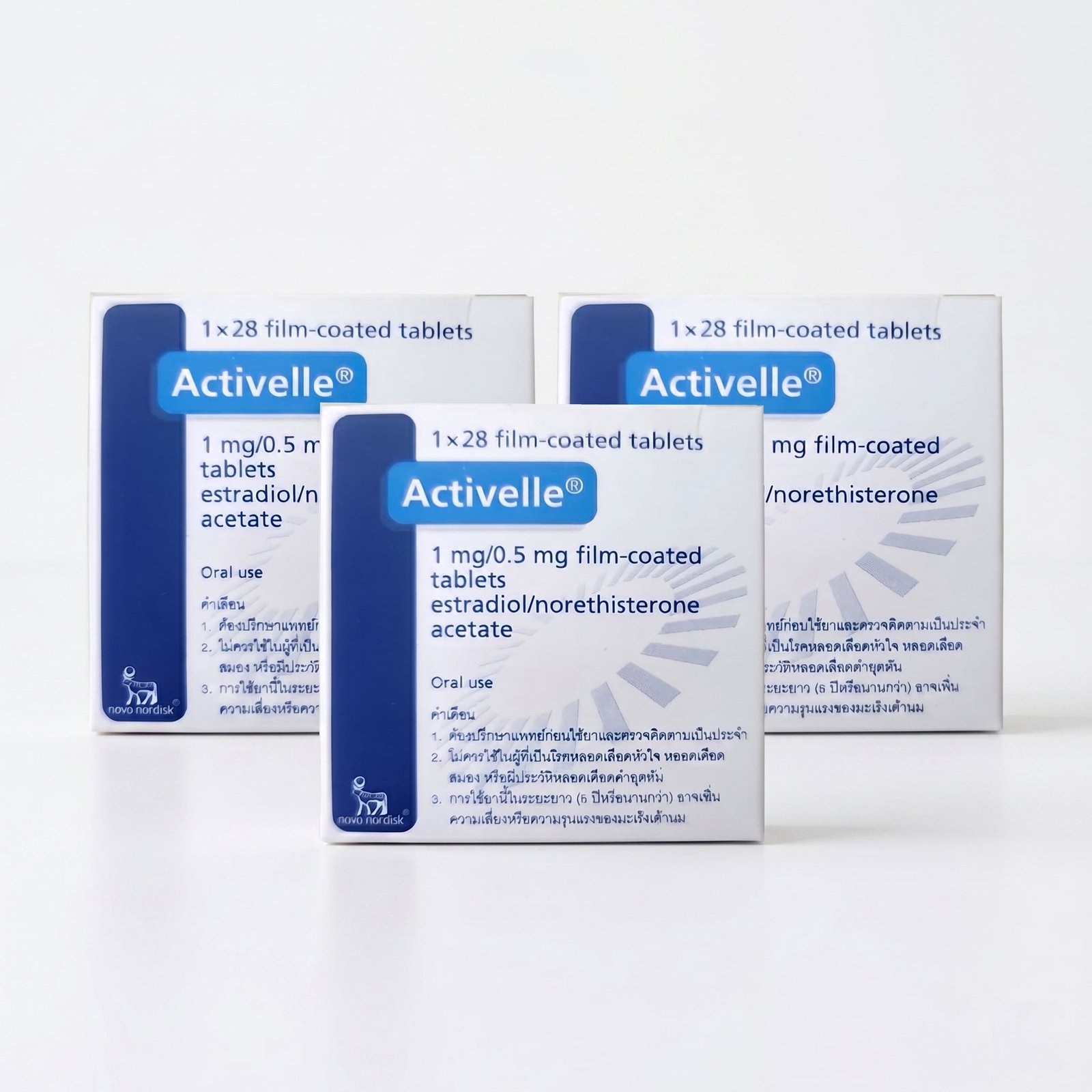 3 Boxes Activelle 1 mg/0.5 mg 28 Tablets