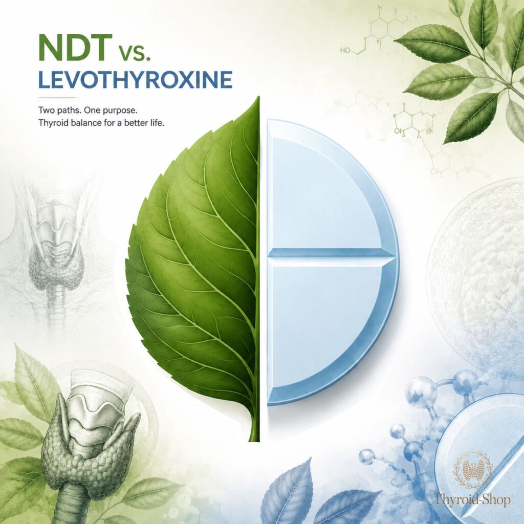 What's difference between NDT and Levothyroxine.